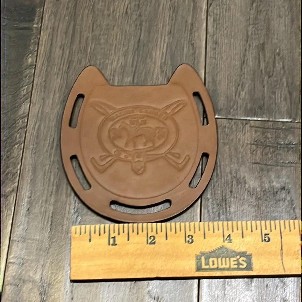 Polo Ralph Lauren Wentworth Coasters + Caddy Horseshoe Equestrian Saddle Leather